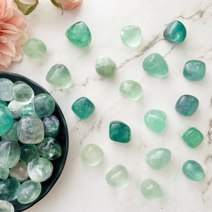 Green Fluorite Tumbled Stones