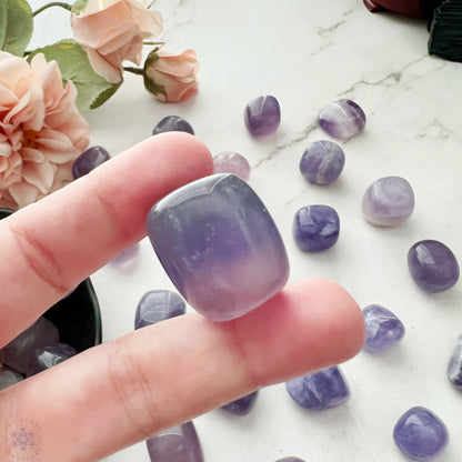 Lavender Yttrium Fluorite Tumbled Stones