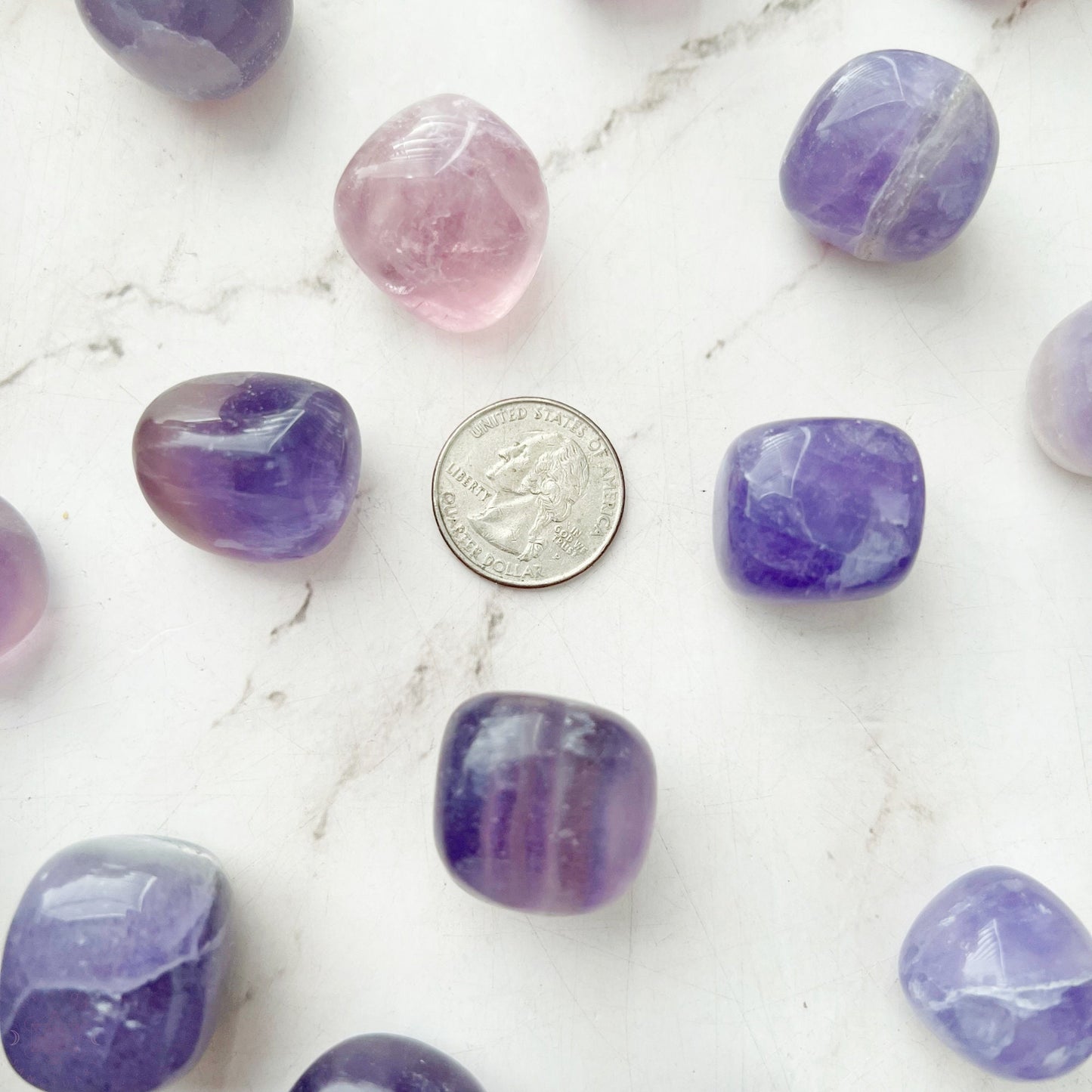 Lavender Yttrium Fluorite Tumbled Stones