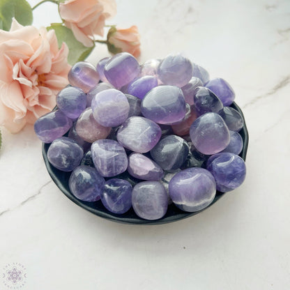 Lavender Yttrium Fluorite Tumbled Stones