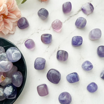 Lavender Yttrium Fluorite Tumbled Stones