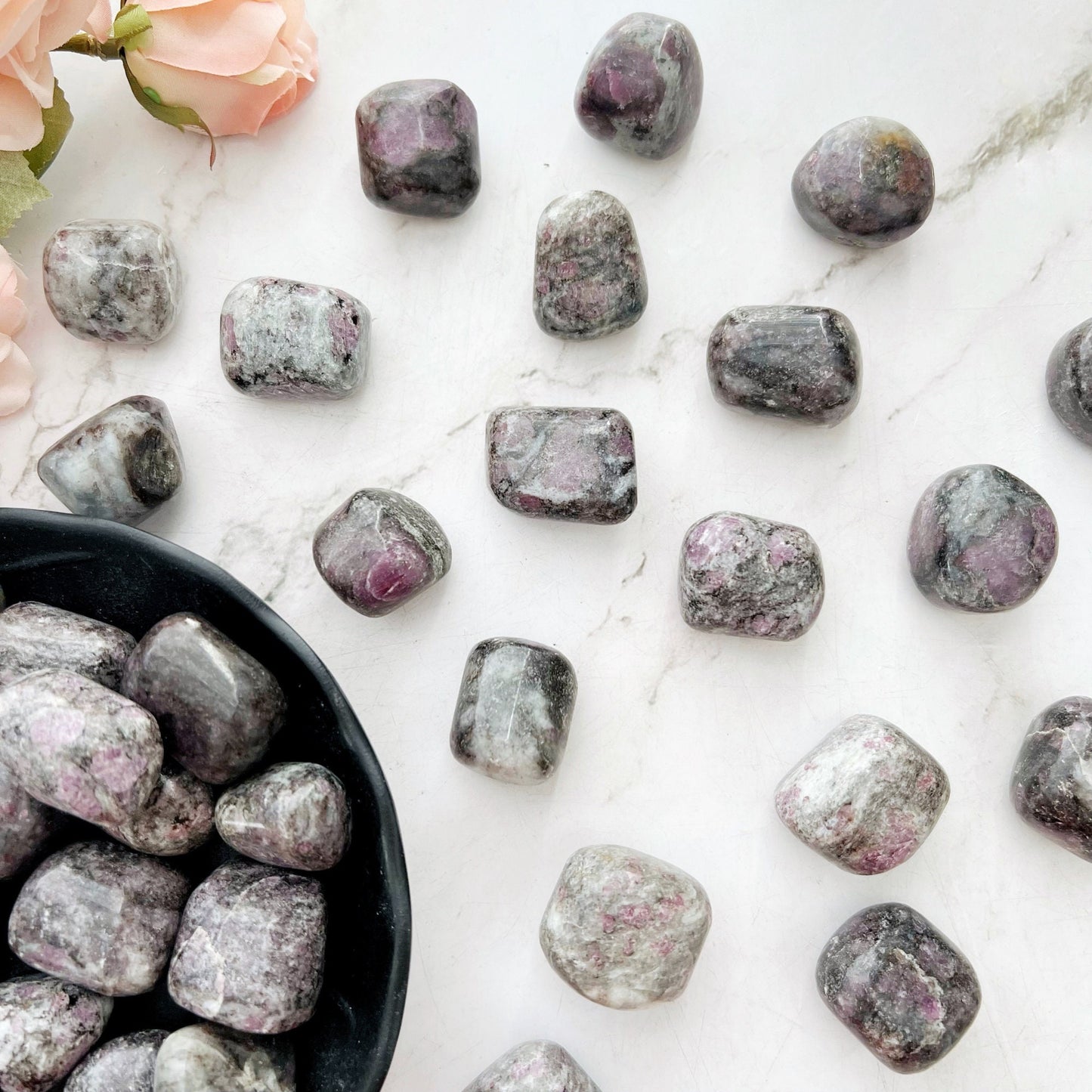 Garnet in Astrophyllite Tumbled Stones