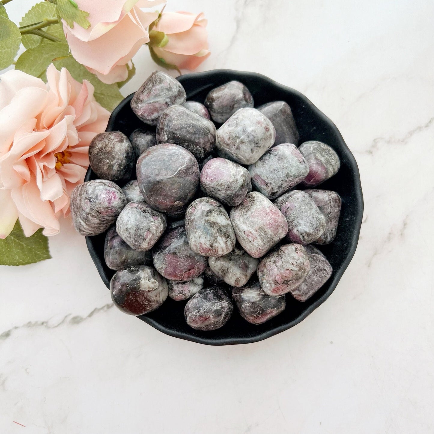 Garnet in Astrophyllite Tumbled Stones