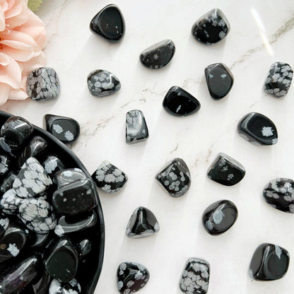 Snowflake Obsidian Tumbled Stones