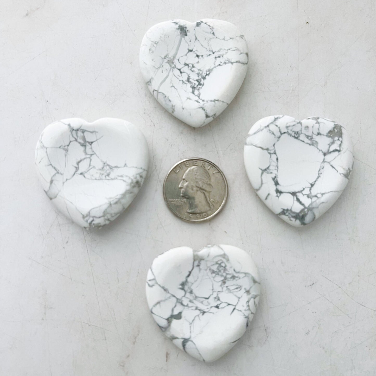 Howlite Heart Shaped Worry Stone