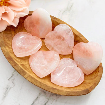 Rose Quartz Heart Shaped Worry Stones