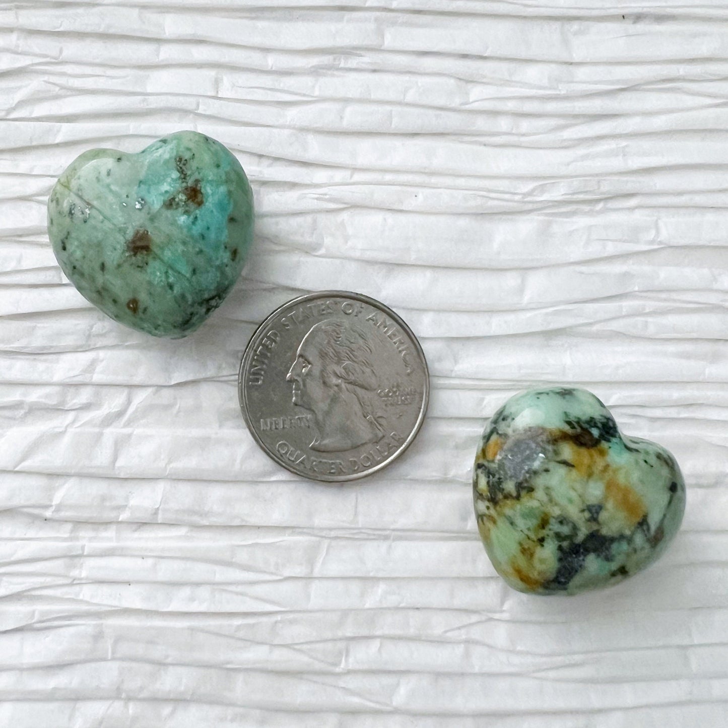 1" Mini African Turquoise Heart