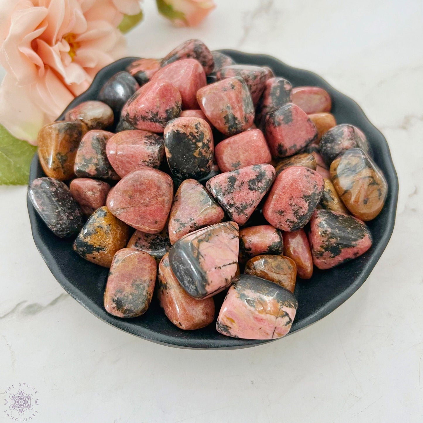 Raspberry Rhodonite Tumbled Stones