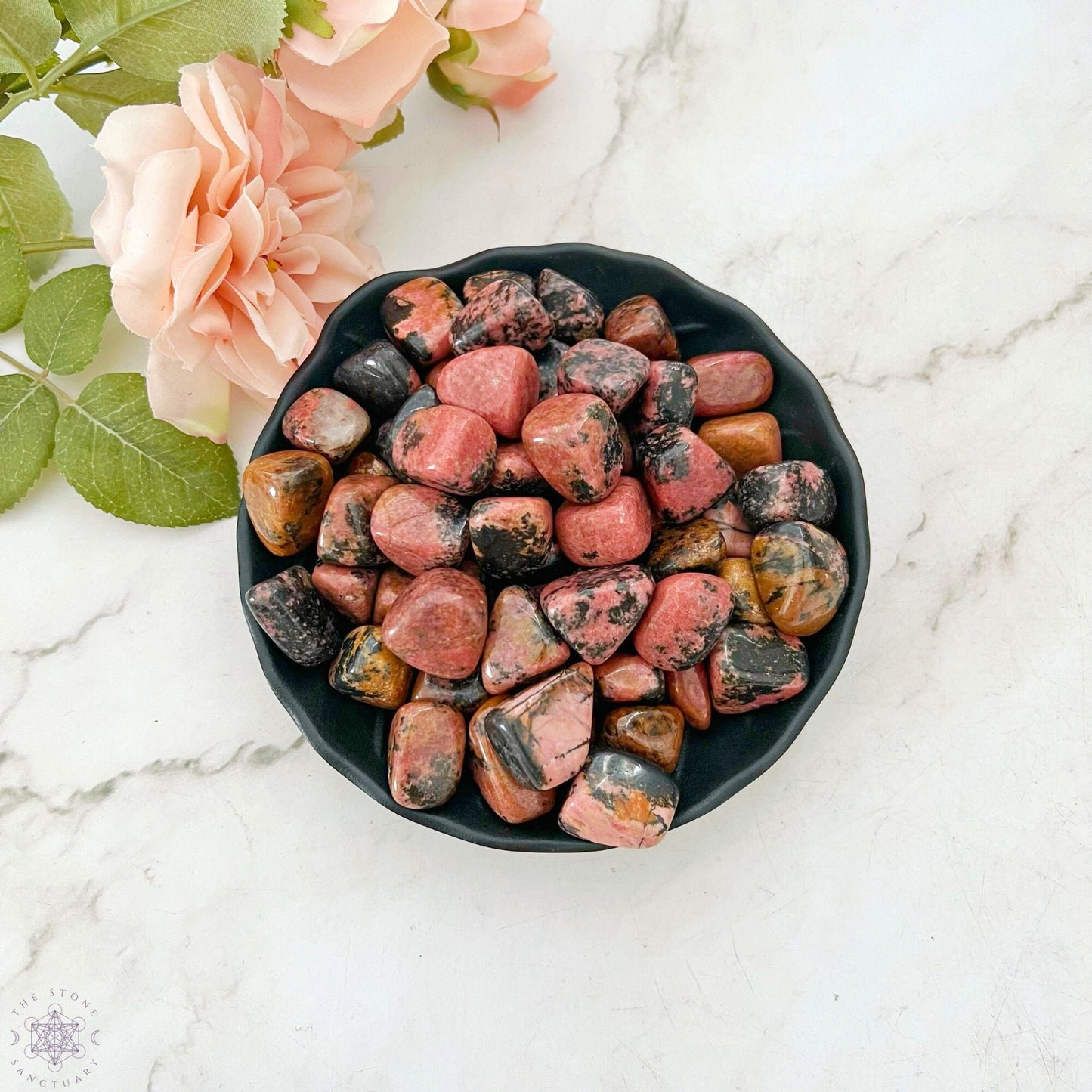 Raspberry Rhodonite Tumbled Stones