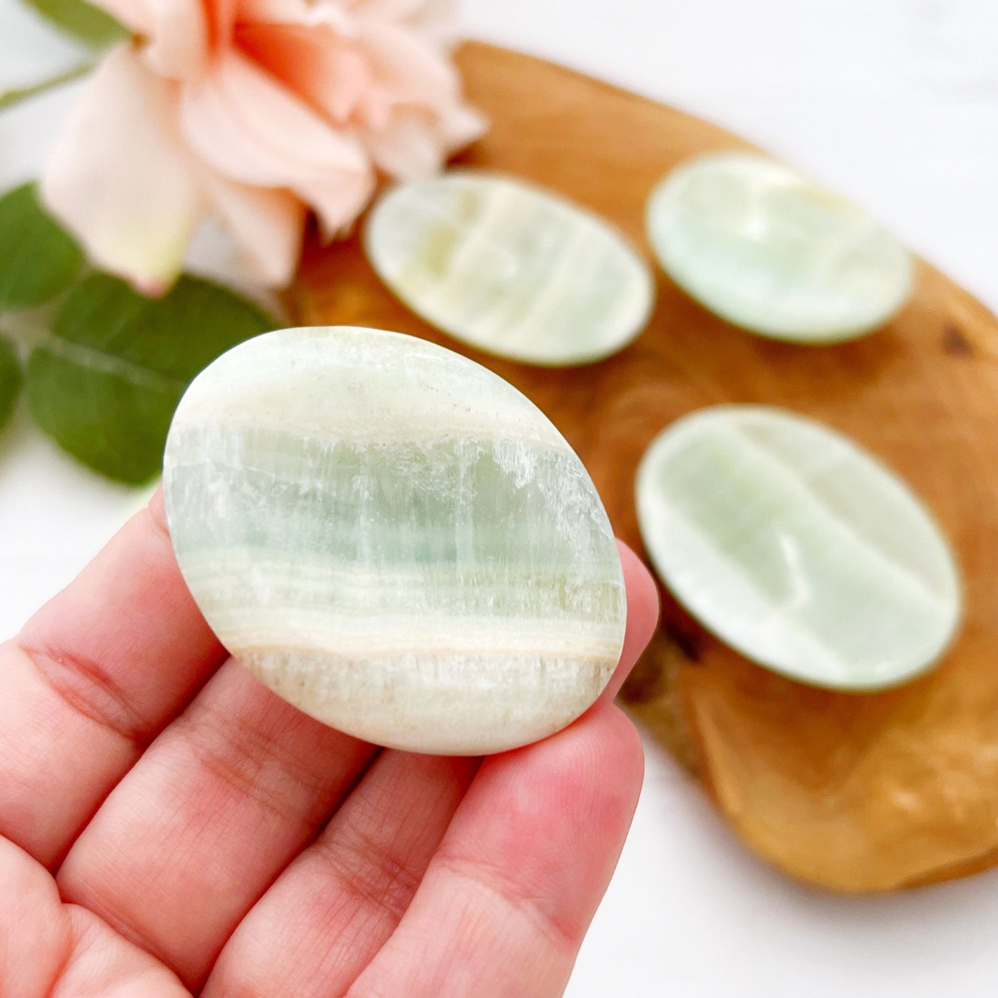 Pistachio Calcite Worry Stones