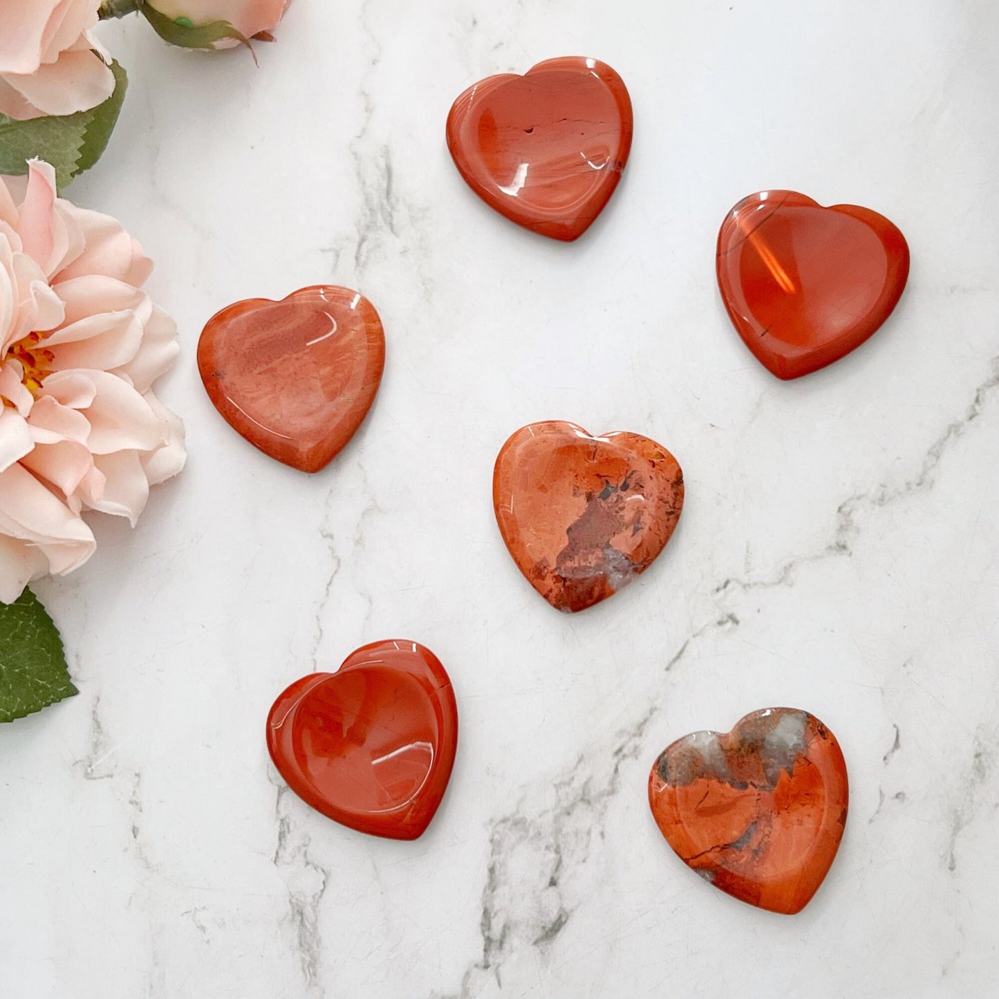 Red Jasper Heart Shaped Worry Stone