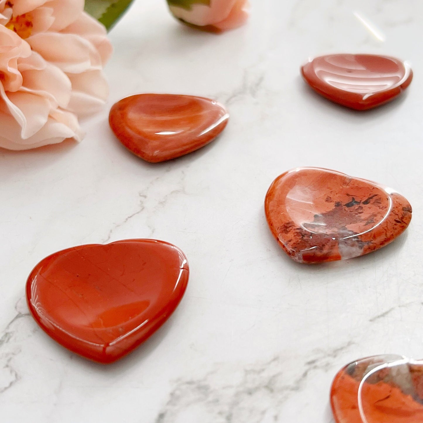 Red Jasper Heart Shaped Worry Stone