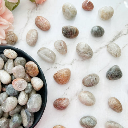 Thousand Layer Inclusion Quartz Tumbled Stones