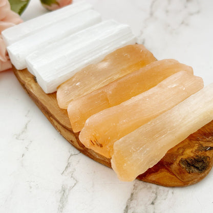 3" Raw Selenite Sticks - Orange or White