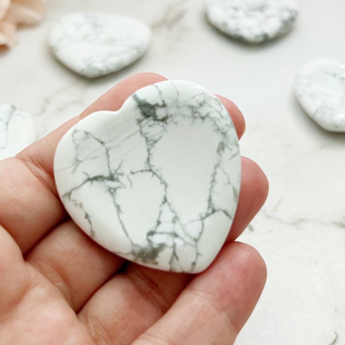 Howlite Heart Shaped Worry Stone