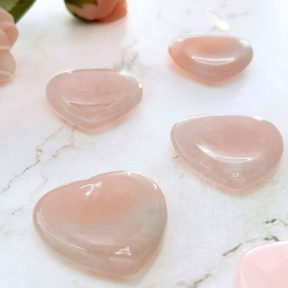 Rose Quartz Heart Shaped Worry Stones