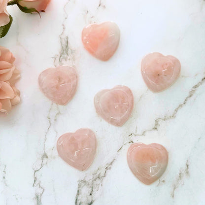 Rose Quartz Heart Shaped Worry Stones