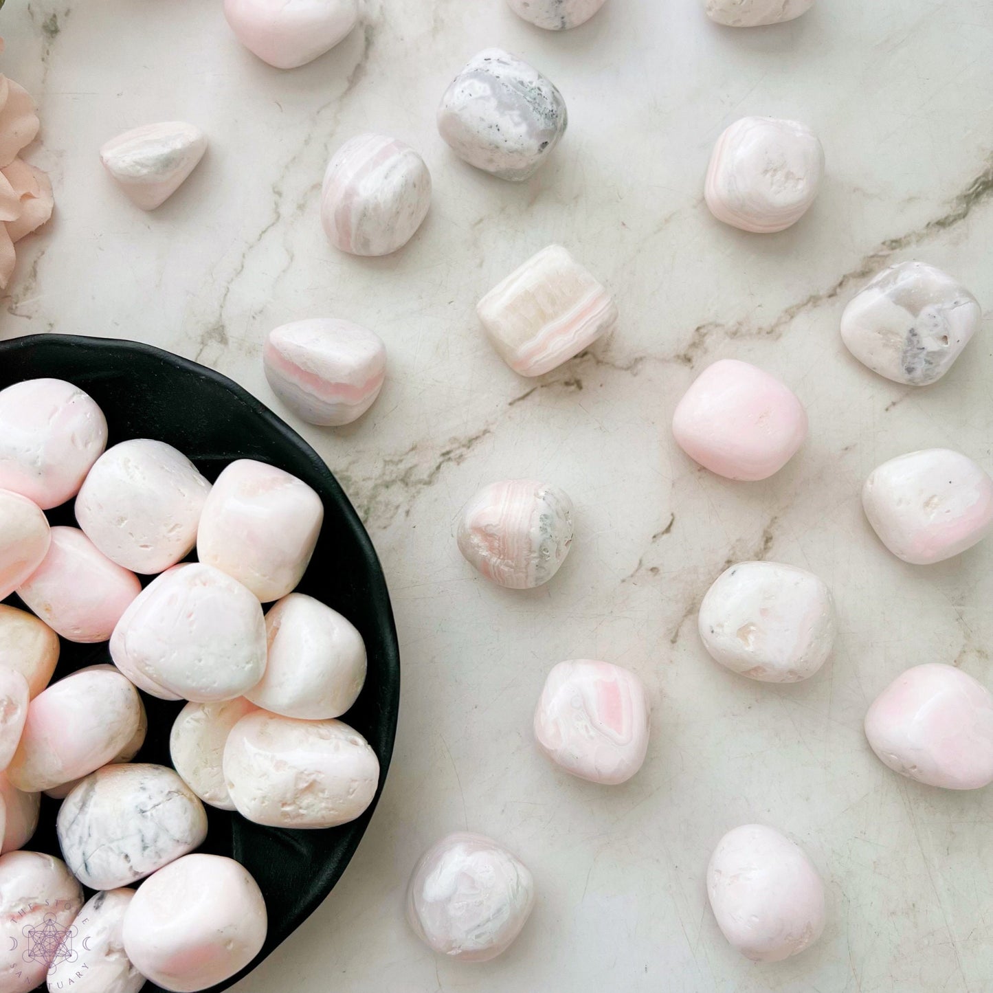 Mangano Pink Calcite Tumbled Stones