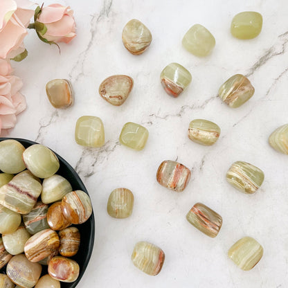 Green Onyx Tumbled Stones