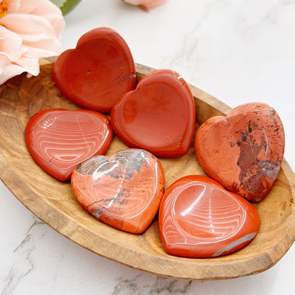 Red Jasper Heart Shaped Worry Stone