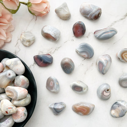 Pink Botswana Agate Tumbled Stones