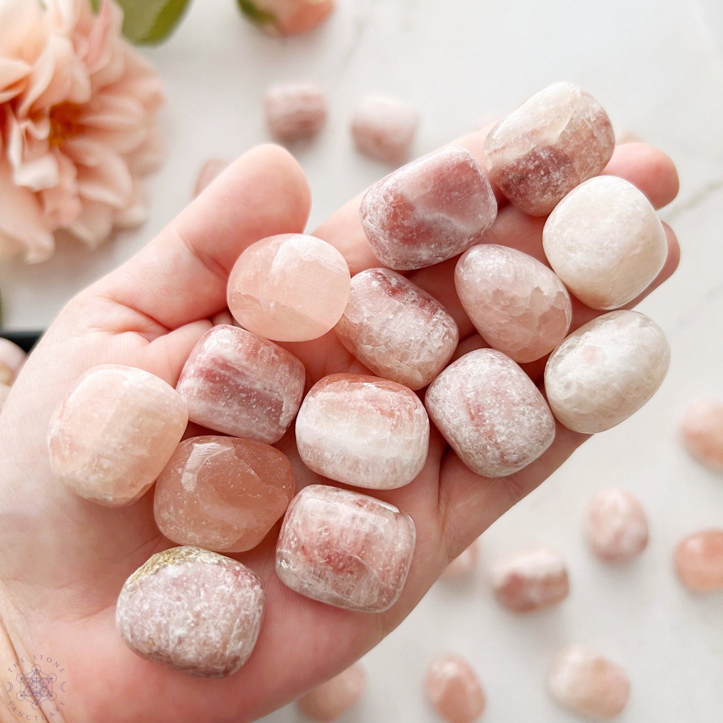 Strawberry Pink Calcite Tumbled Stones