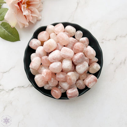 Strawberry Pink Calcite Tumbled Stones