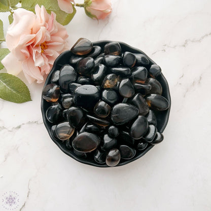 Dark Smoky Quartz Tumbled Stones