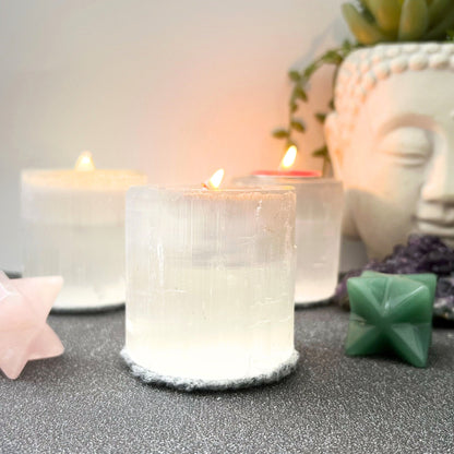 2.5" Selenite Cylinder T-Light Holder