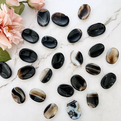 Black Onyx Worry Stone