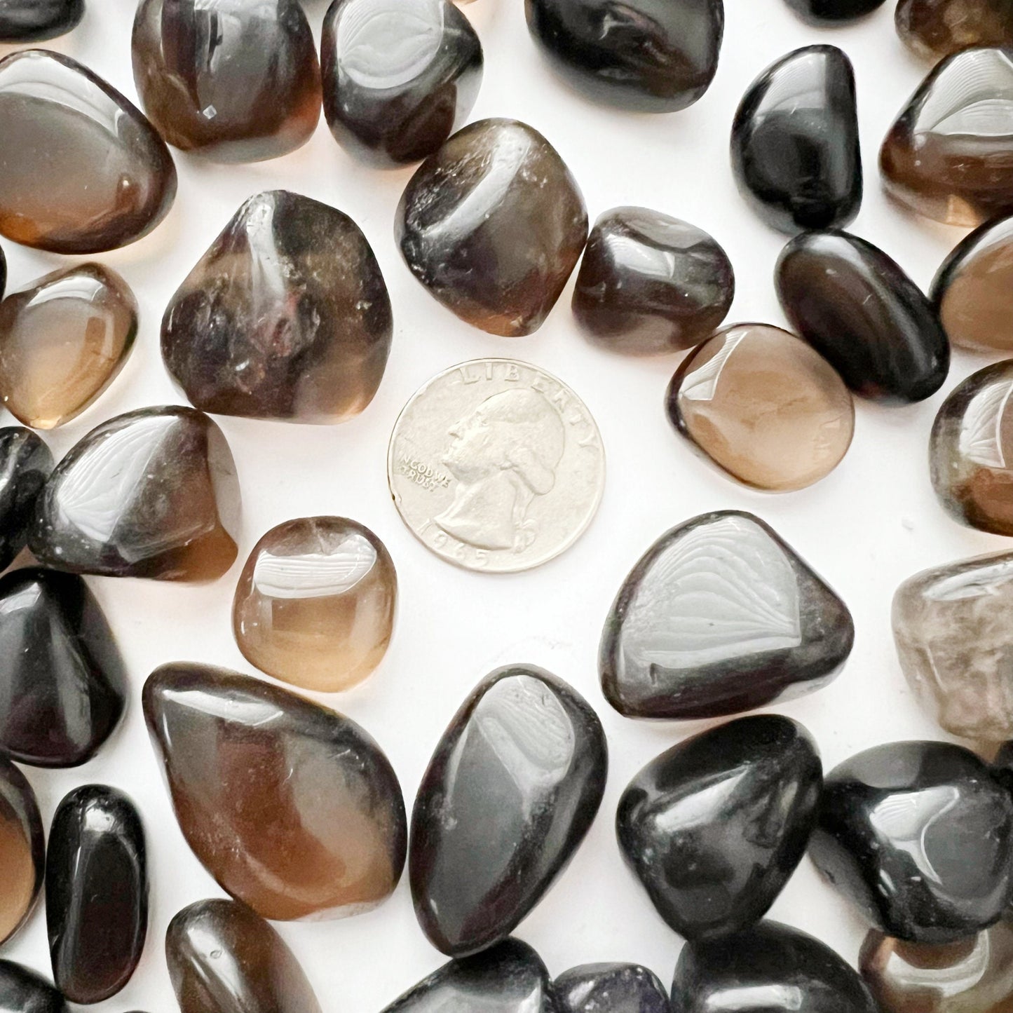 Dark Smoky Quartz Tumbled Stones