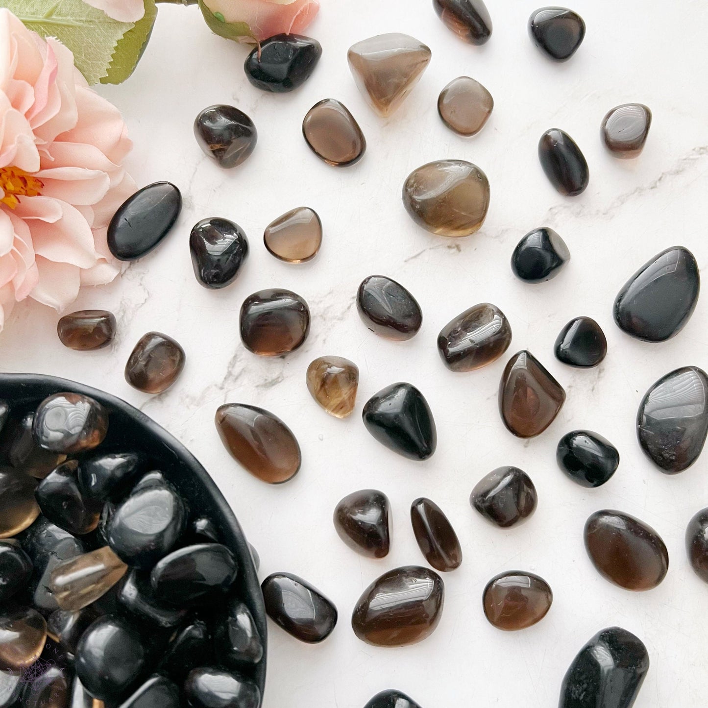 Dark Smoky Quartz Tumbled Stones