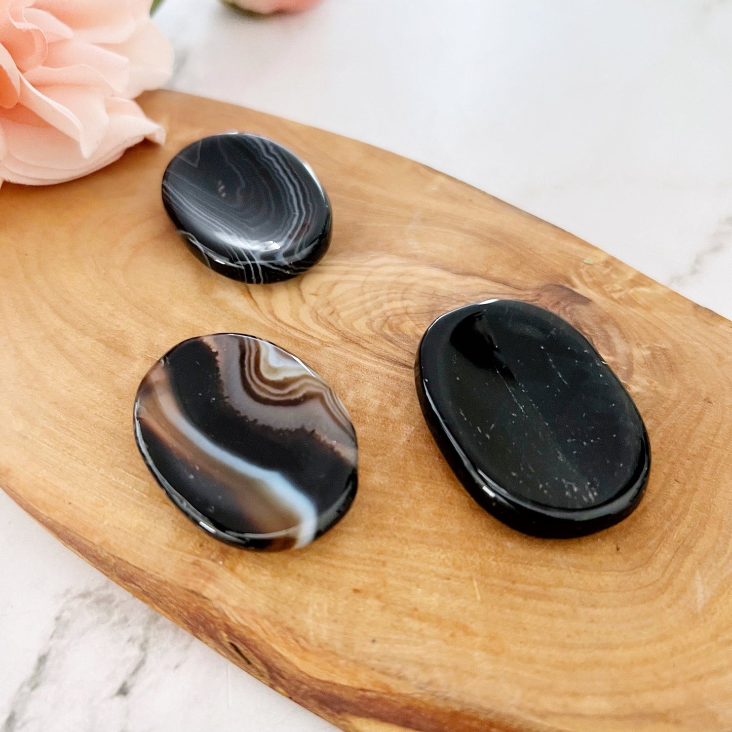 Black Onyx Worry Stone