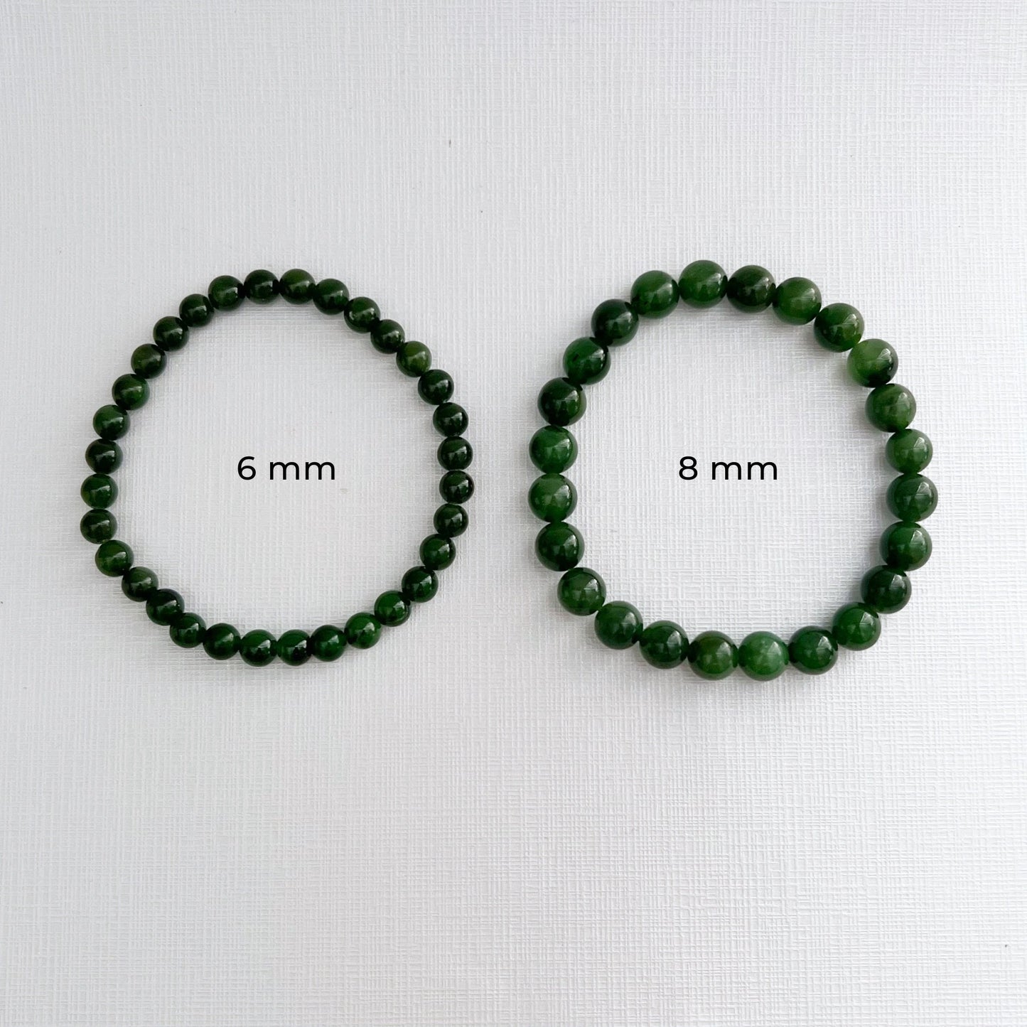 6-8mm Nephrite Jade Beaded Bracelet