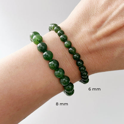 6-8mm Nephrite Jade Beaded Bracelet