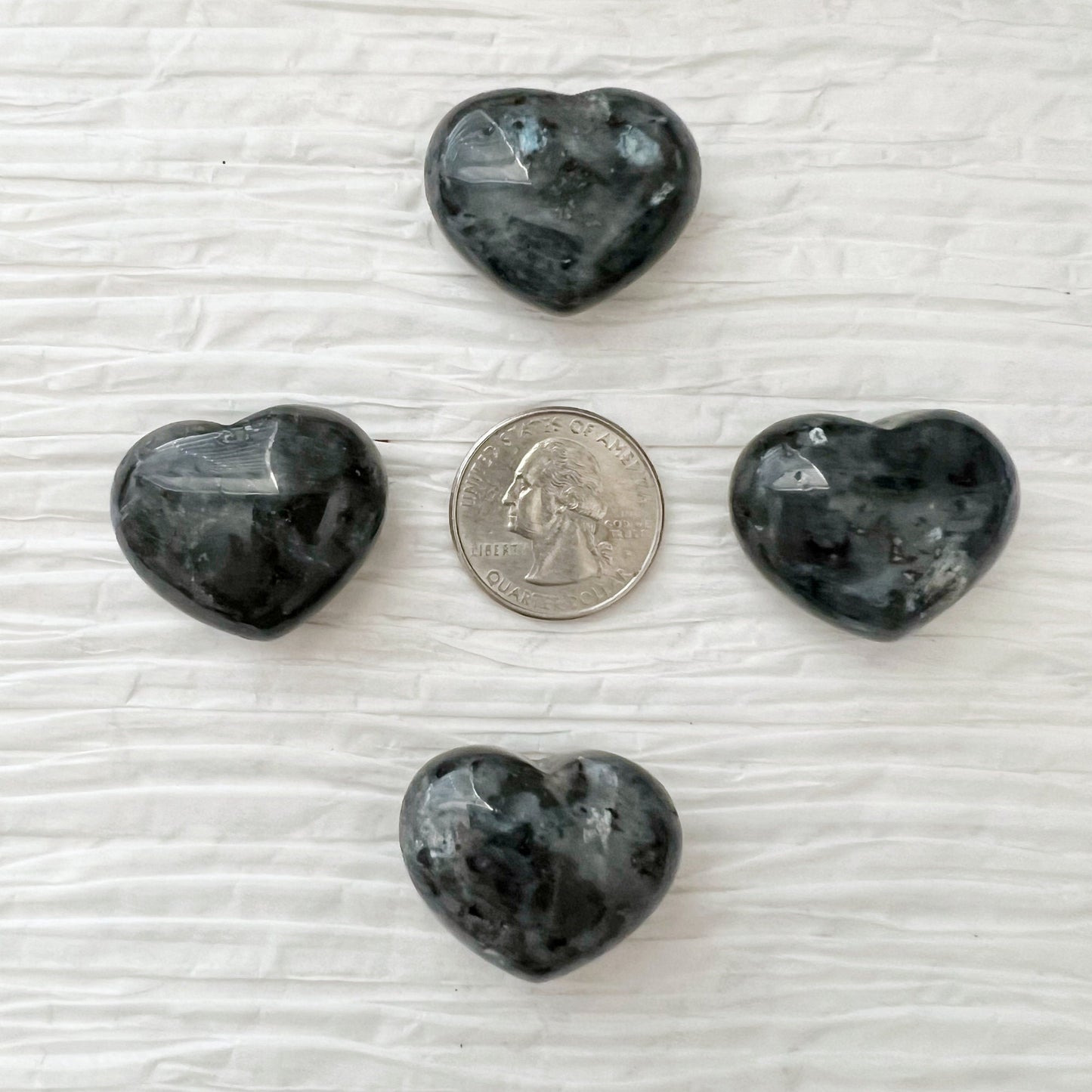 1" Mini Larvikite Crystal Heart